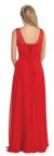 Mesh Neck Ruched Bust Long formal Bridesmaid Dress back in Red
